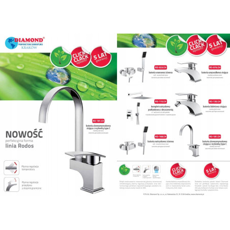 BATERIA ZLEWOZMYWAKOWA DIAMOND RODOS STOJĄCA