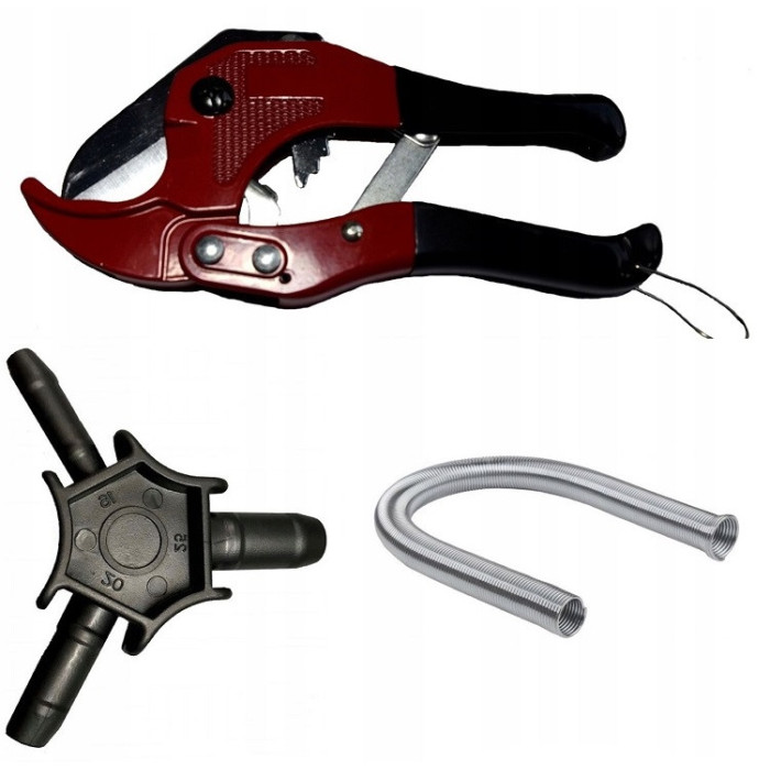 ZESTAW INSTALATORA PEX NOŻYCE, KALIBRATOR, SPRĘŻYNA