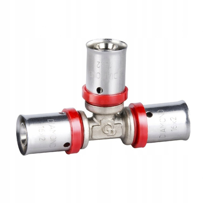 TRÓJNIK REDUKCYJNY 25 x 20 x 20 PEX ZAPRASOWYWANY ZACISK NA PRASĘ SOLIDNY