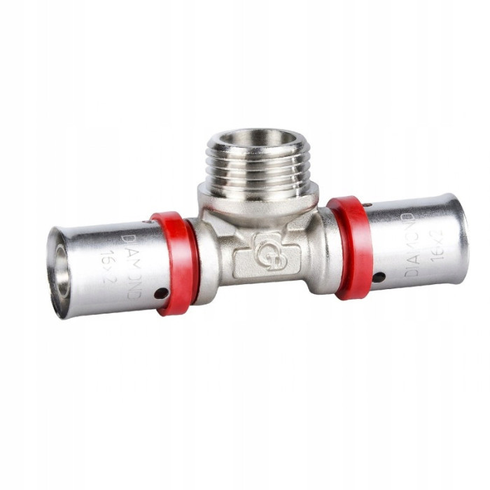 Trójnik 1/2 cal GZ x 20 x 20 PEX zaprasow. Diamond