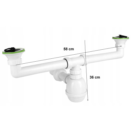 SYFON DO ZLEWOZMYWAKA 2-KOMOROWEGO TWORZYWO