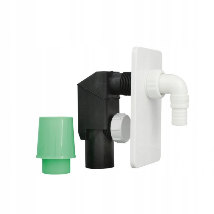 SYFON ODPŁYW DO PRALKI ZMYWARKI BIAŁY PODTYNKOWY ROZETA BIAŁA