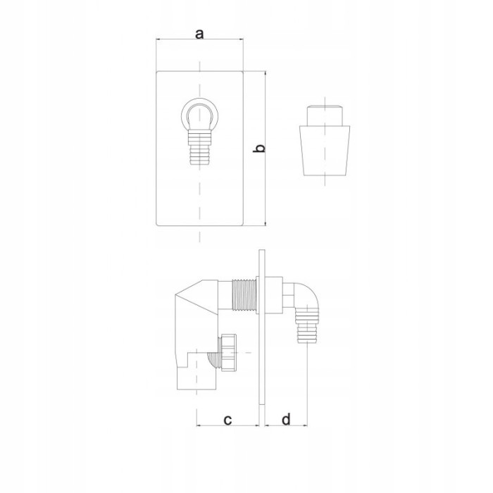 SYFON ODPŁYW DO PRALKI ZMYWARKI BIAŁY PODTYNKOWY ROZETA BIAŁA
