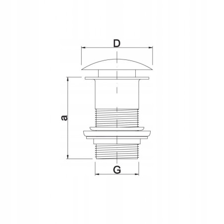 KOREK UMYWALKOWY SPUST CLIC BEZ PRZELEWU DUŻY