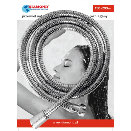 WĄŻ NATRYSKOWY LUX 150-200 CM WZMOCNIONY ROZCIĄG.