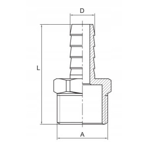 KOŃCÓWKA DO WĘŻA 1/2 cala GZ x 12 mm mosiężna