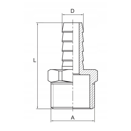 KOŃCÓWKA DO WĘŻA 1/2 cala GZ x 10 mm mosiężna