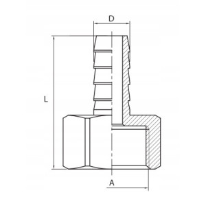 KOŃCÓWKA DO WĘŻA 1/2 cala GW x 14 mm mosiężna