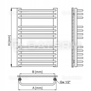 Grzejnik Łazienkowy GR1 550 x 1580 mm 1130 W BIAŁY