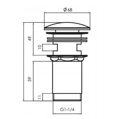 SPUST Z KOR. AUTOMAT. 1.1/4(DUŻY) CLK-CLAK DIAMOND