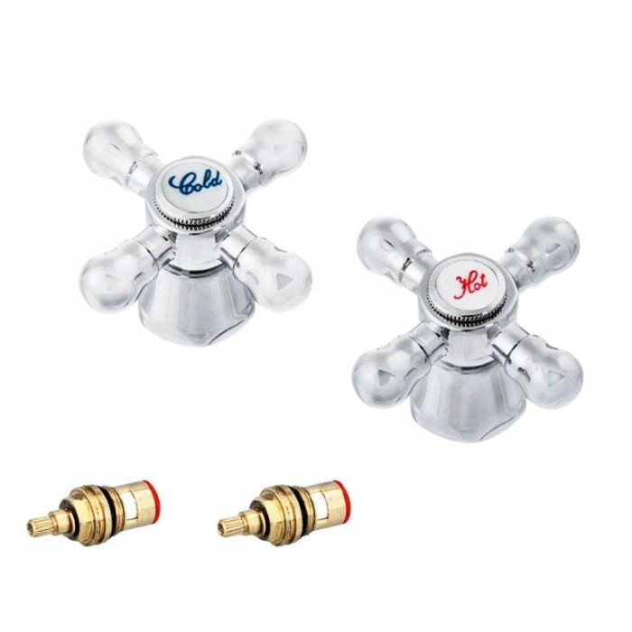 Zestaw do baterii Pokrętło RETRO baterii głowice ceramiczne 2+2