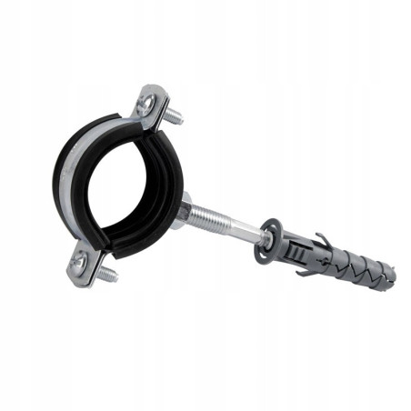 OBEJMA UCHWYT STALOWY Z GUMĄ POJEDYŃCZY 1 1/2 CALA