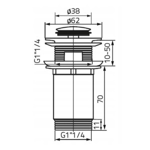 SPUST Z KORKIEM AUTOMATYCZNYM 1.1/4 CLIK-CLAK
