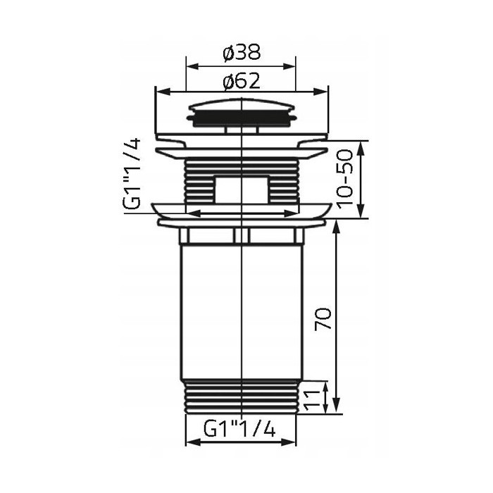 SPUST Z KORKIEM AUTOMATYCZNYM 1.1/4 CLIK-CLAK