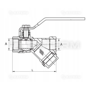 Zawór kurek kulowy 3/4 cala DN 20 z filtrem NIKIEL