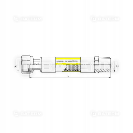 ELASTYCZNY WĄŻ DO GAZU 1/2 CALA GWGZ 125 cm