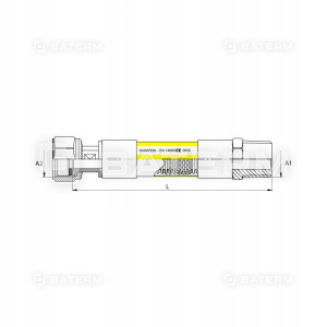 ELASTYCZNY WĄŻ DO GAZU 1/2 CALA GWGZ 150 cm