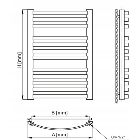 Grzejnik Łazienkowy GR2 1120 x 400 mm 360 W BIAŁY