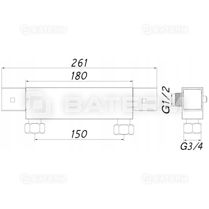 Bateria natryskowa termosta.DIAMOND BARBADOS CUBIC