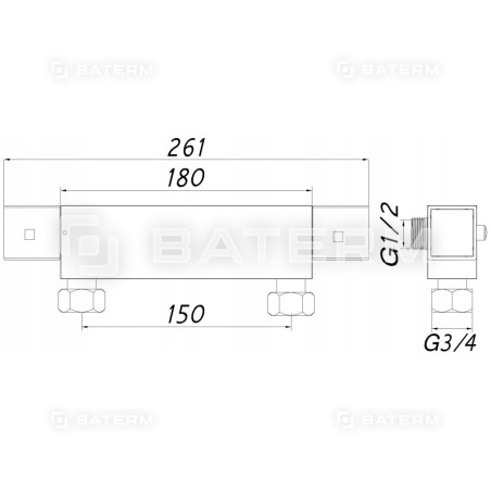 Bateria natryskowa termosta.DIAMOND BARBADOS CUBIC