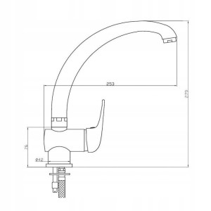Bateria zlewozmywakowa stojąca ruchoma wylewka C DIAMOND FIDŻI kuchenna
