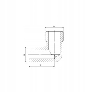 Półśrubunek kątowy 1/2 x 1/2 cala + uszczelka