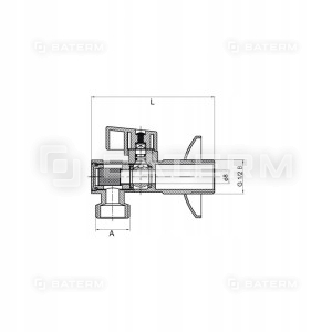 Zaworek kątowy 1/2 x 3/4 kulowy z filtrem metal