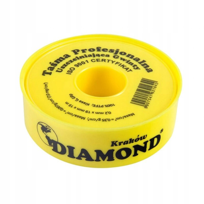 Taśma teflonowa szeroka profesjonalna 15 mx 19 mm NIESPIEKANA DIAMOND