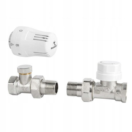 Zestaw termostatyczny do grzejnika prosty 1/2 cala