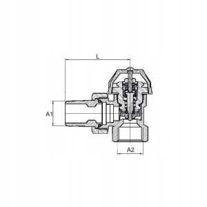 Zawór termostatyczny 1/2 grzejnikowy kątowy M30