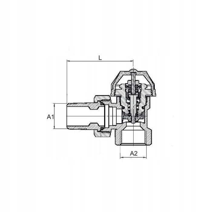 Zawór termostatyczny 1/2 grzejnikowy kątowy M30
