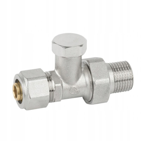 Zawór grzejnikowy powrotny prosty 1/2 cala x PEX16