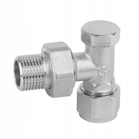 Zawór grzejnikowy powrotny kątowy 1/2 cala x PEX16