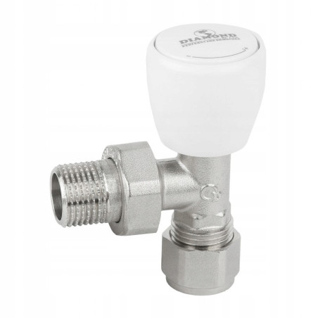 Zawór grzejnikowy kątowy 1/2 cala do PEX 16 mm