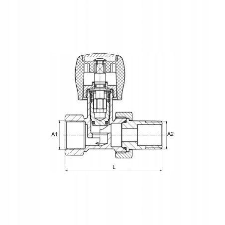 Zawór grzejnikowy prosty 1/2 cala