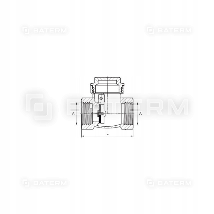 Zawór zwrotny 3/4 cala DN20 klapowy mosiężny