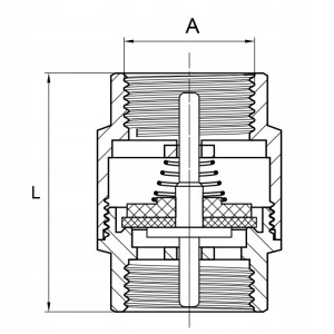 Zawór zwrotny 1/2 cala DN15 trzpień tworzywo