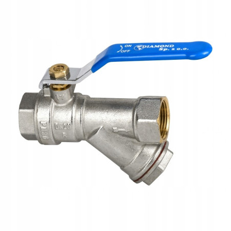 Zawór kurek kulowy 3/4 cala DN20 z filtrem HISZPAN