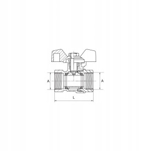 Zawór kurek kulowy 1 cal DN25 Hiszpan WW MOTYL NIEBIESKI MOCNY DIAMOND