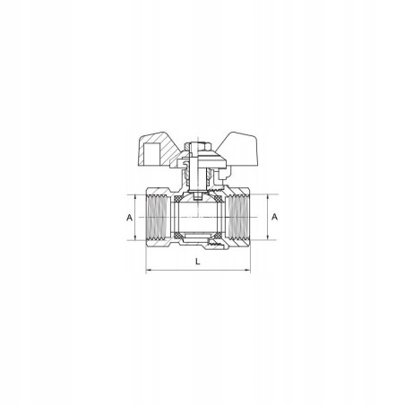 Zawór kurek kulowy 3/4 cala DN20 Hiszpan WW MOTYL NIEBIESKI DIAMOND MOCNY