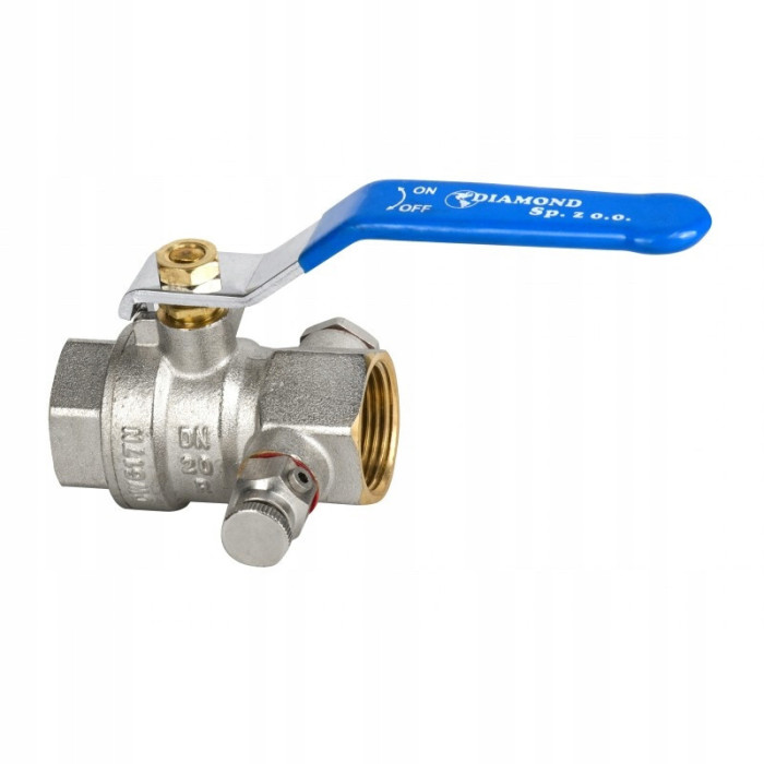 Zawór kurek kulowy 3/4 cala DN20 Hiszpan z odpowietrznikiem