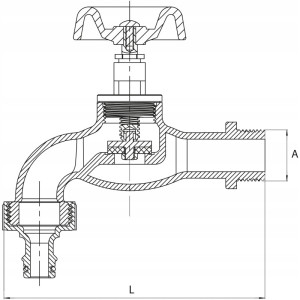 ZAWÓR ZAPOROWY ZE ZŁĄCZKĄ DO WĘŻA ŻELIWNY OCYNKOWANY 1/2 DIAMOND