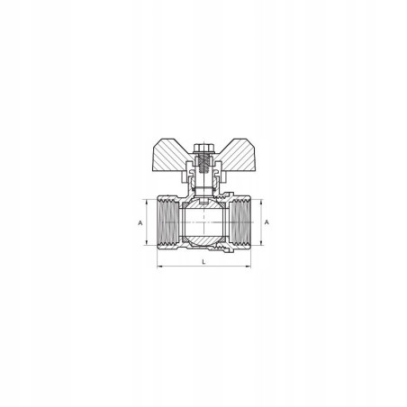 Zawór kurek kulowy 3/4 cala DN20 Motylek WW Diamond