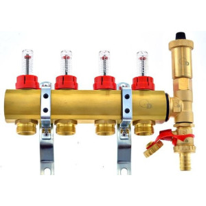 ROZDZIELACZ OGRZEWANIA PODŁOGOWEGO PODŁOGÓWKI 7 OBWODÓW SEKCJI MOSIĘŻNY