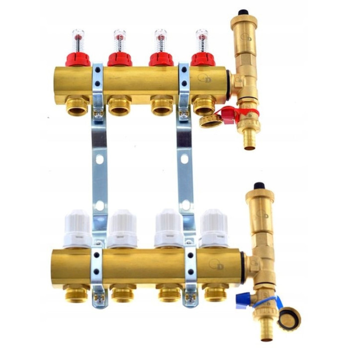 ROZDZIELACZ OGRZEWANIA PODŁOGOWEGO PODŁOGÓWKI 5 OBWODÓW SEKCJI MOSIĘŻNY