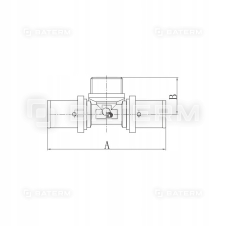 Trójnik 3/4 cal GZ x 25 x 25 PEX zaprasow. Diamond