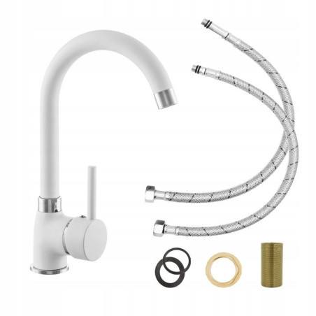 BATERIA KUCHENNA ZLEW KRAN KUCHENNY BETA BIAŁA