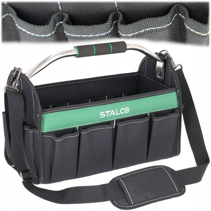 TORBA NARZĘDZIOWA MONTERSKA WARSZTATOWA WZMOCNIONA TNS30 STALCO 40x20cm