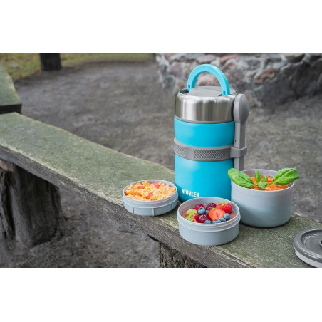 POJEMNIK OBIADOWY TERMOS LUNCH BOX 2,0L Z ŁYŻKĄ NIEBIESKI NOVEEN MANEŻKA