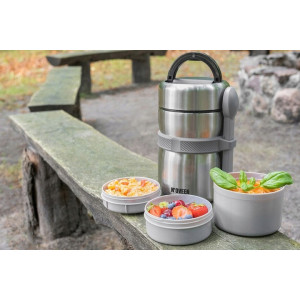 TERMOS OBIADOWY MENAŻKA NA ZUPĘ LUNCH SZCZELNY 2L NOVEEN SREBRNY NOWOCZESNY